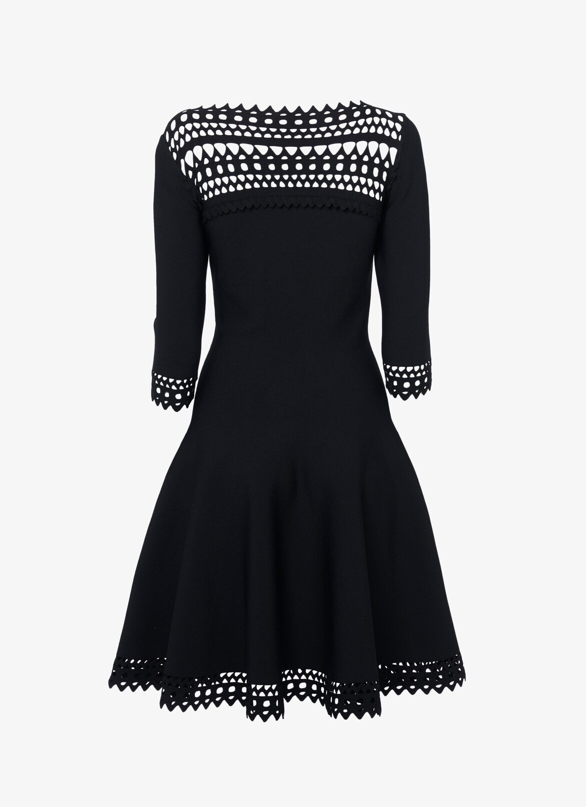 Alaïa Edition 2016 Flared dress in openwork stretch knit ALAÏA BLACK ALAÏA EDITION 2016 FLARED DRESS IN OPENWORK STRETCH KNIT
